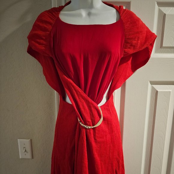 Cult Gaia Red Artemsia Criss Cross Dress